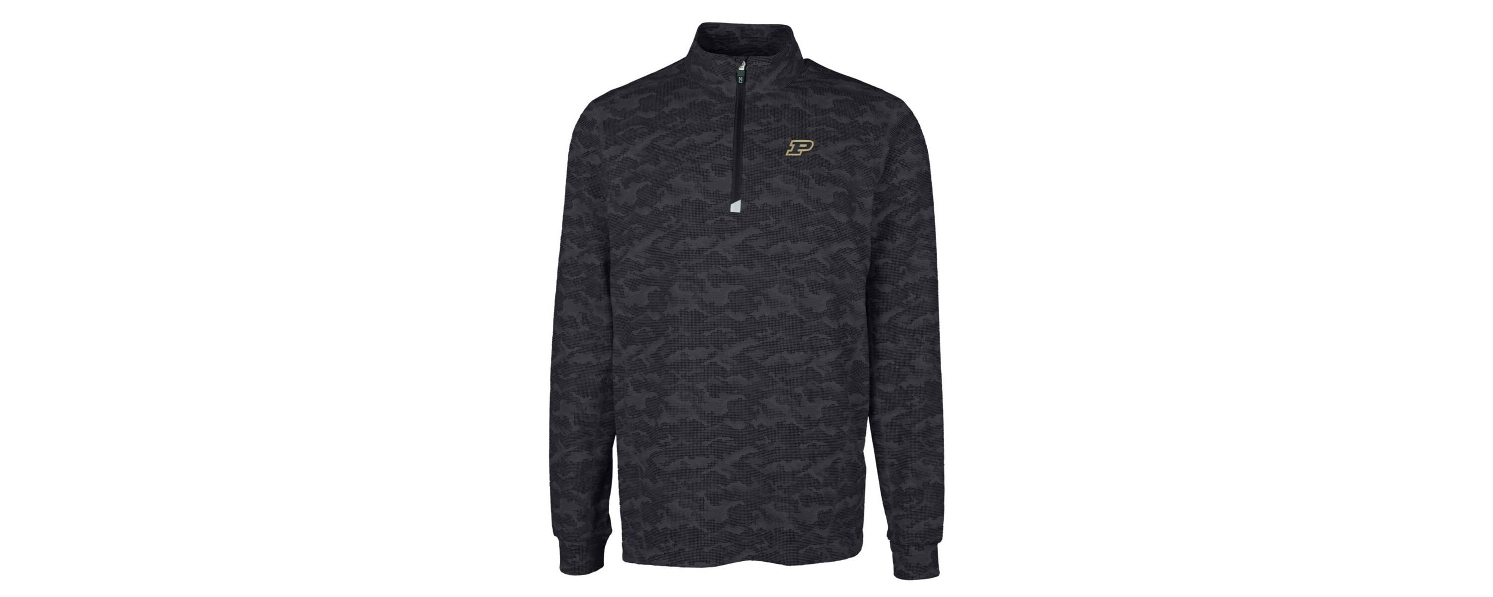 NCAA Purdue Boilermakers Big & Tall Traverse Print Stretch Quarter-Zip Pullover Top