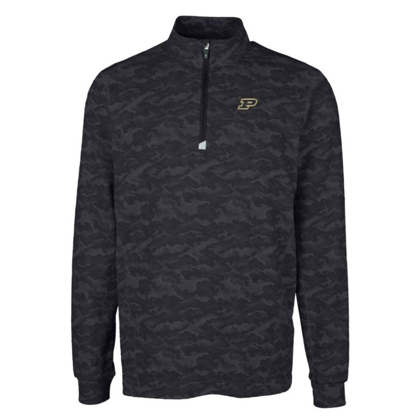 NCAA Purdue Boilermakers Big & Tall Traverse Print Stretch Quarter-Zip Pullover Top
