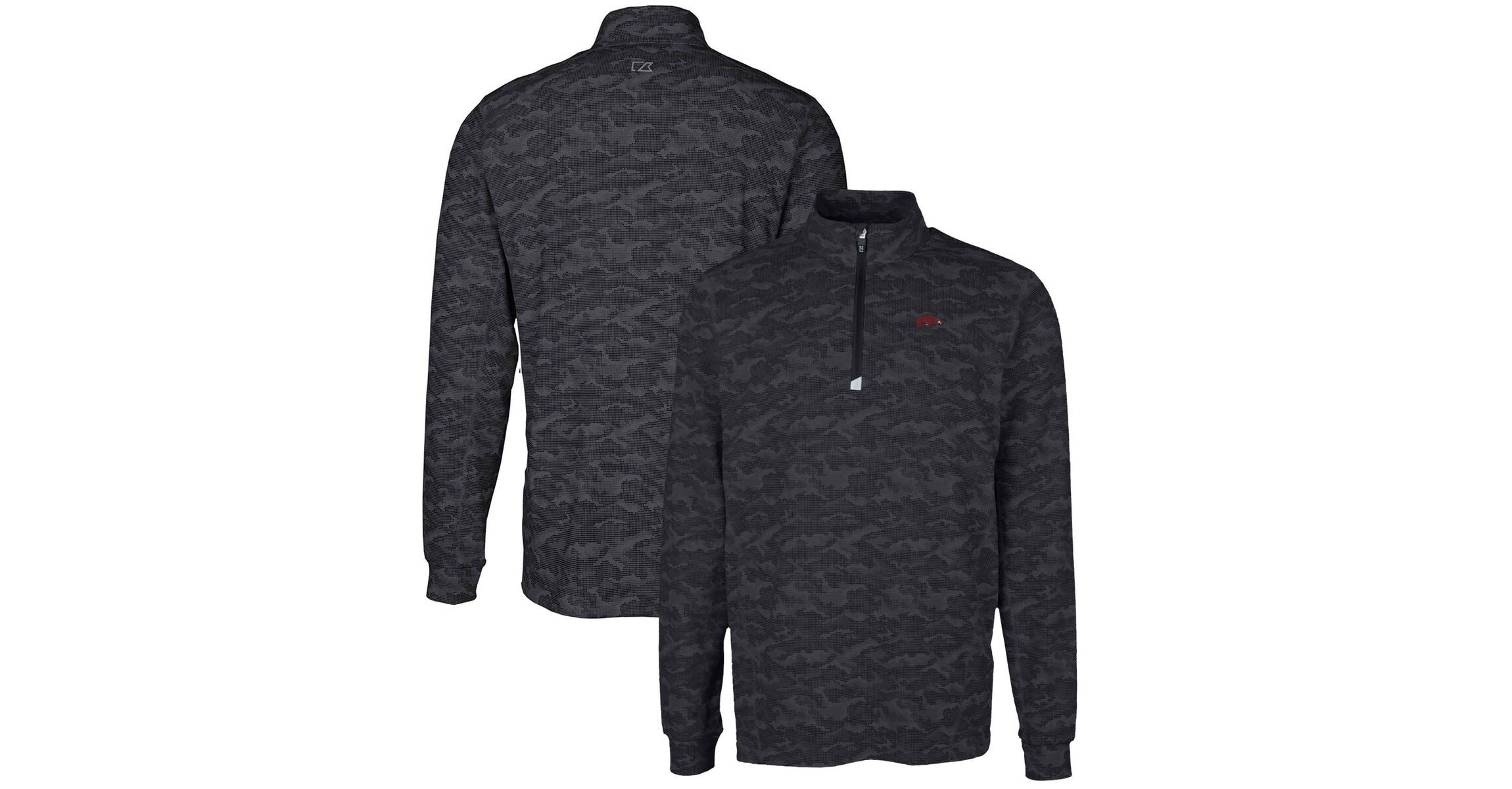 NCAA Arkansas Razorbacks Big & Tall Traverse Print Stretch Quarter-Zip Pullover Top
