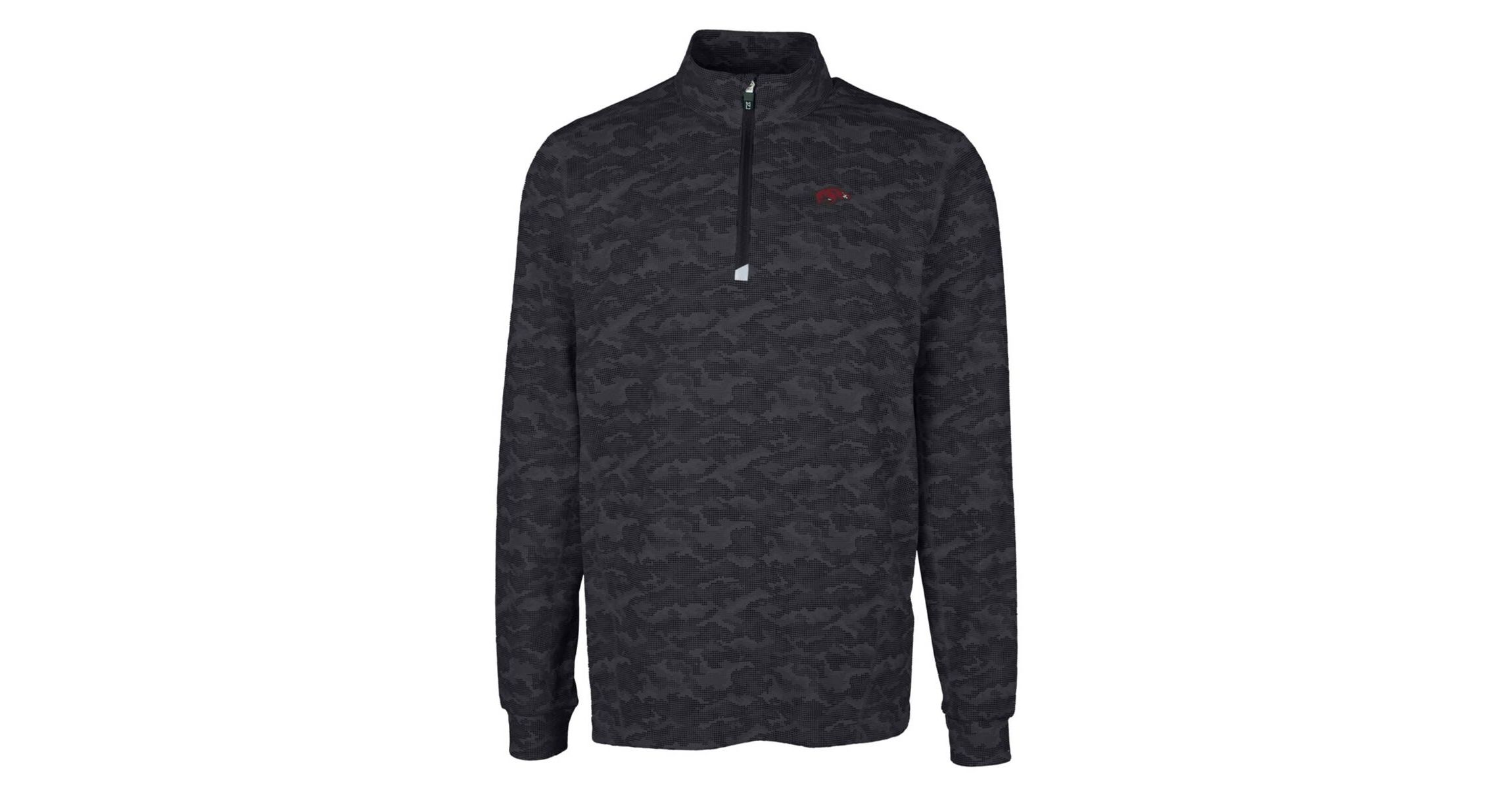 NCAA Arkansas Razorbacks Big & Tall Traverse Print Stretch Quarter-Zip Pullover Top