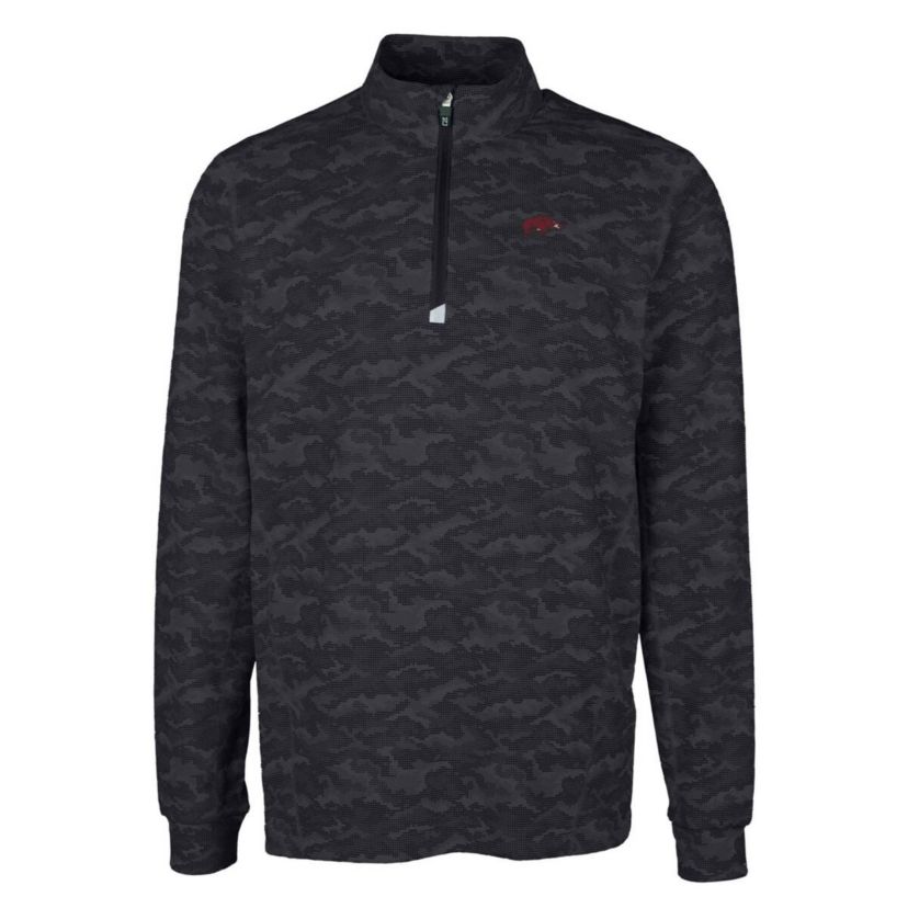 NCAA Arkansas Razorbacks Big & Tall Traverse Print Stretch Quarter-Zip Pullover Top