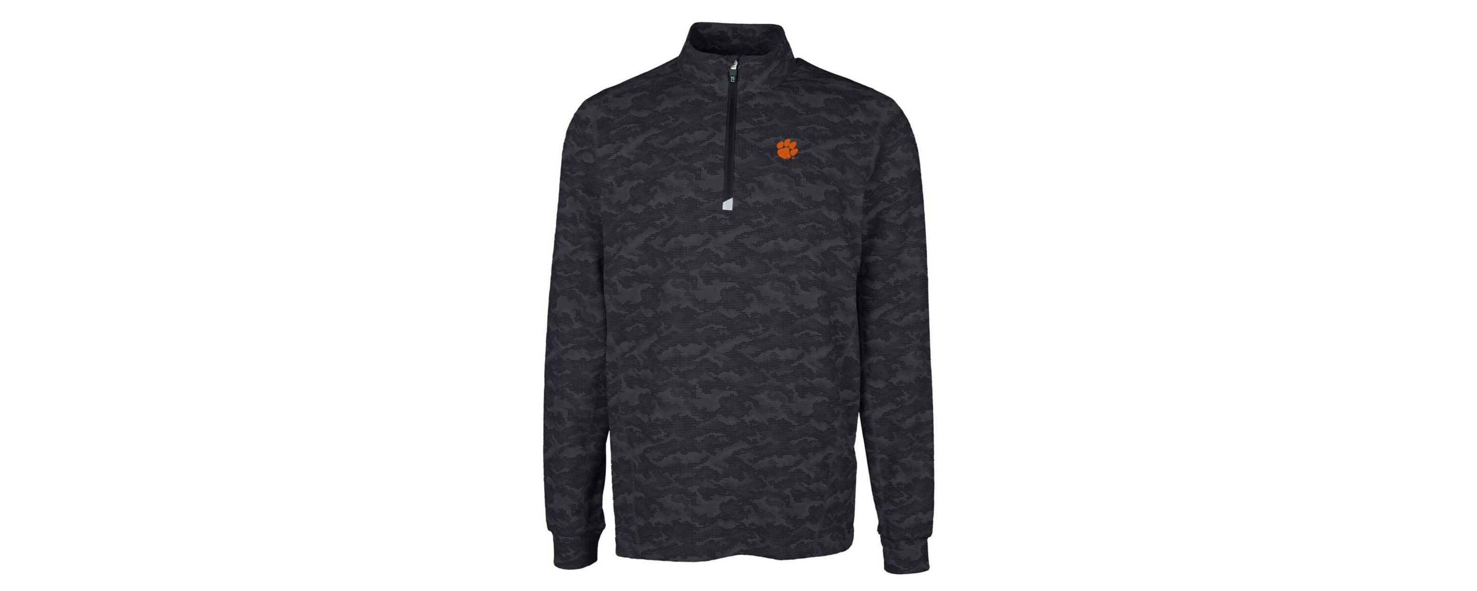 NCAA Clemson Tigers Big & Tall Traverse Print Stretch Quarter-Zip Pullover Top
