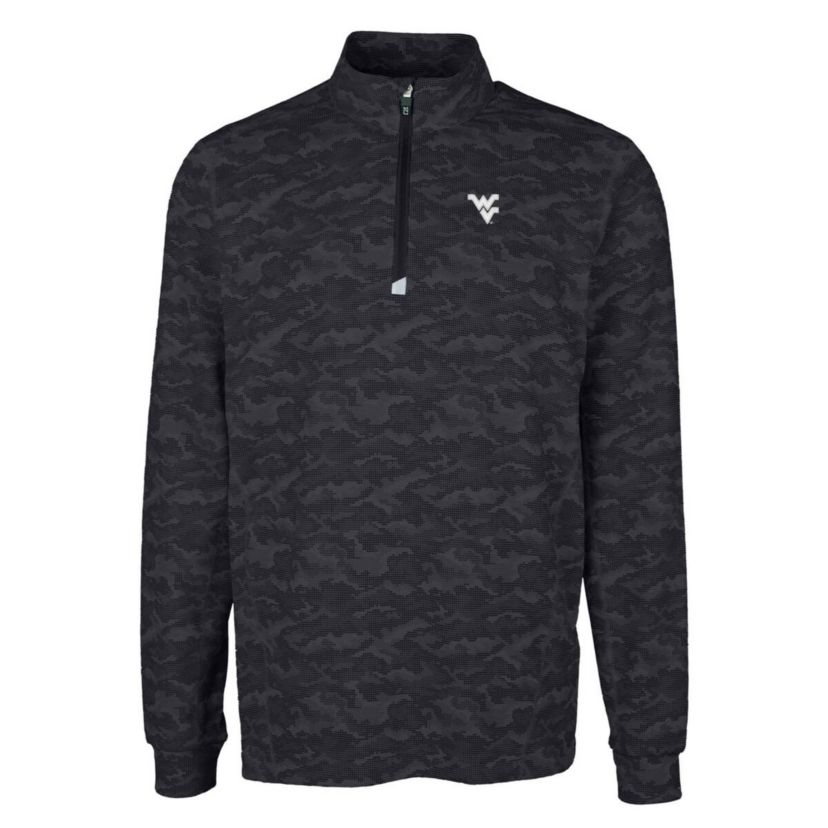 NCAA West Virginia Mountaineers Big & Tall Traverse Print Stretch Quarter-Zip Pullover Top