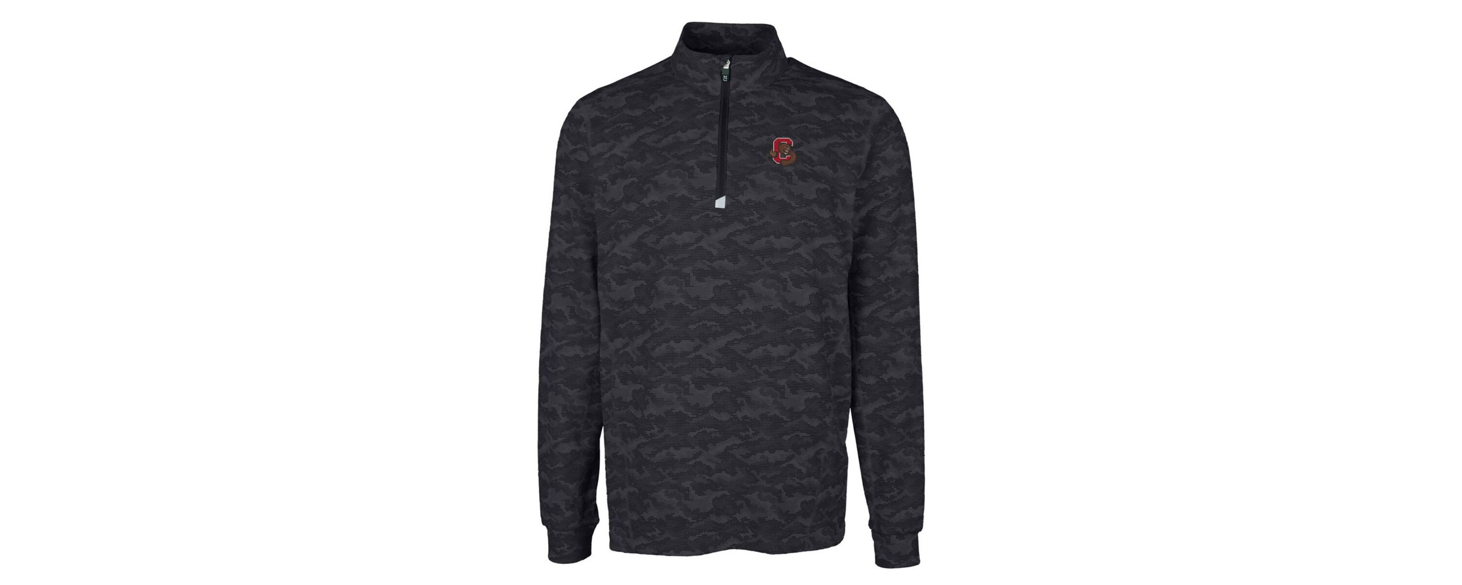 Cornell Big Red NCAA Cornell Big Big & Tall Traverse Print Stretch Quarter-Zip Pullover Top