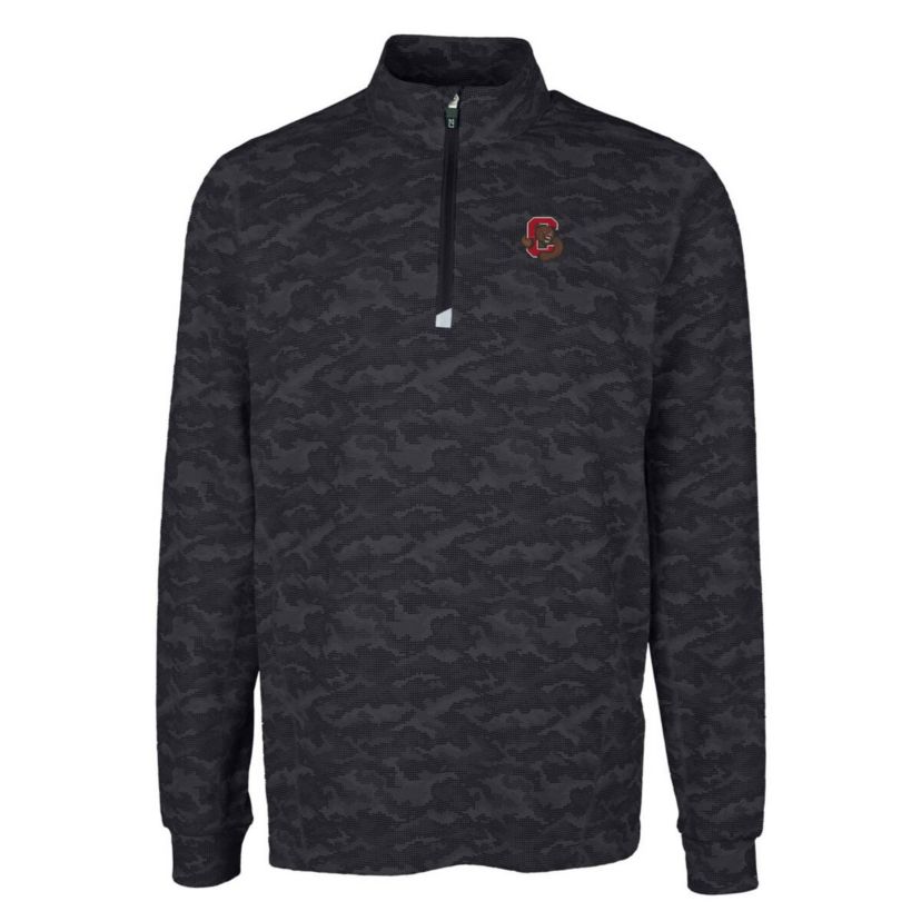 Cornell Big Red NCAA Cornell Big Big & Tall Traverse Print Stretch Quarter-Zip Pullover Top