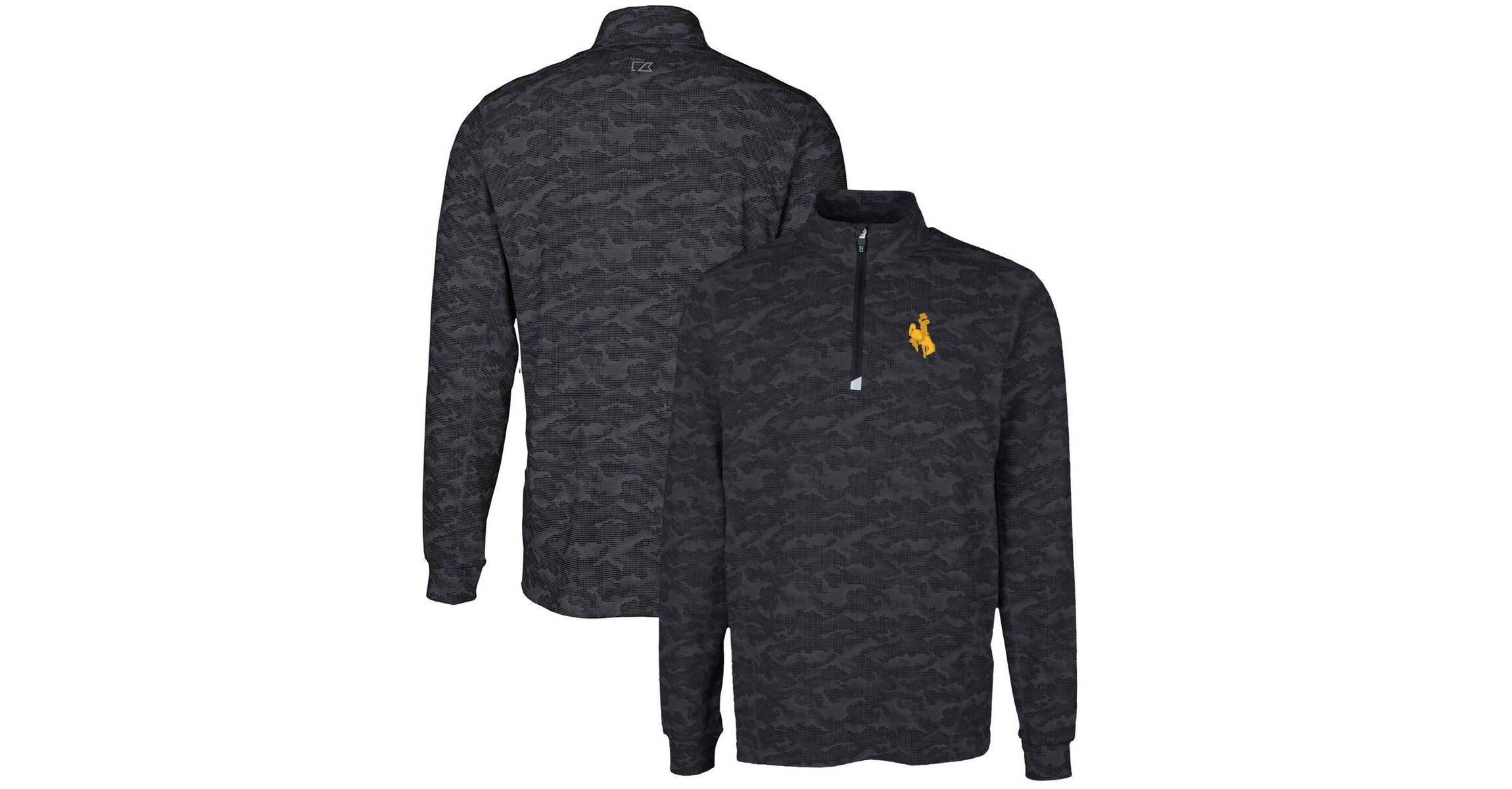 NCAA Wyoming Cowboys Big & Tall Traverse Print Stretch Quarter-Zip Pullover Top
