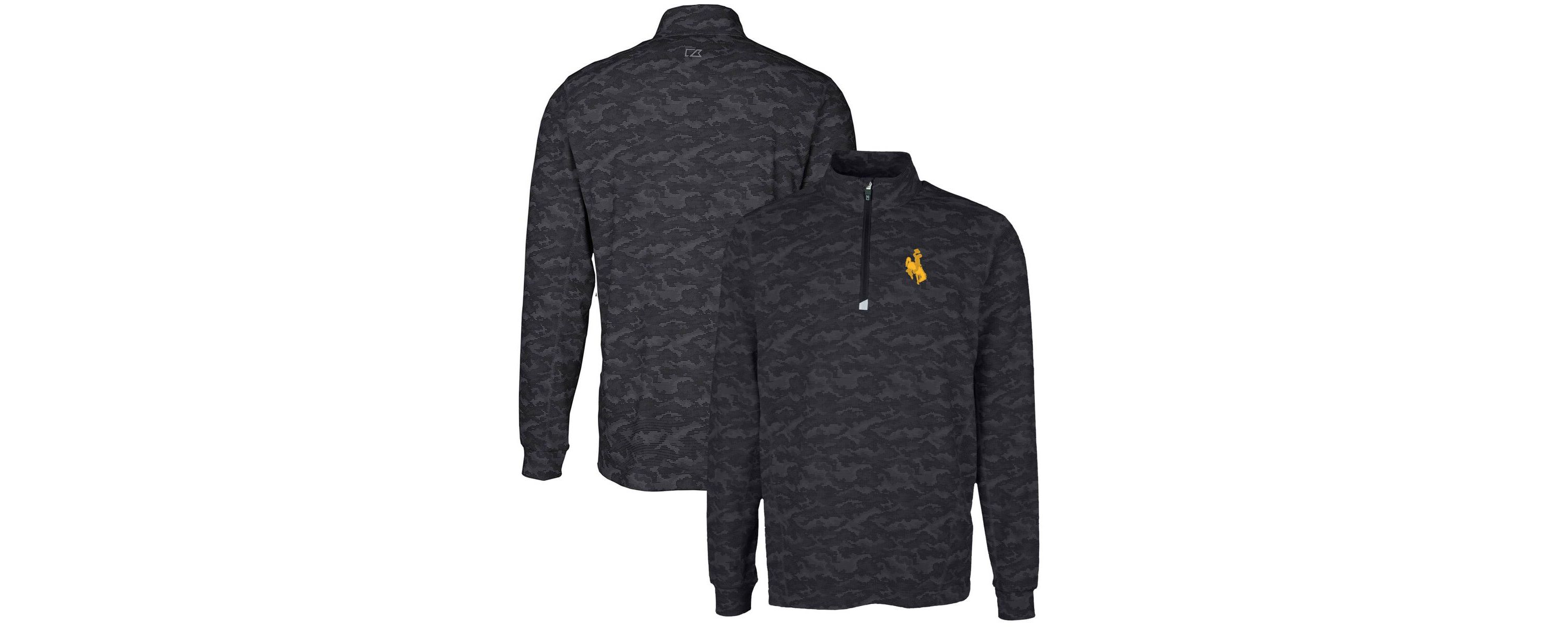 NCAA Wyoming Cowboys Big & Tall Traverse Print Stretch Quarter-Zip Pullover Top