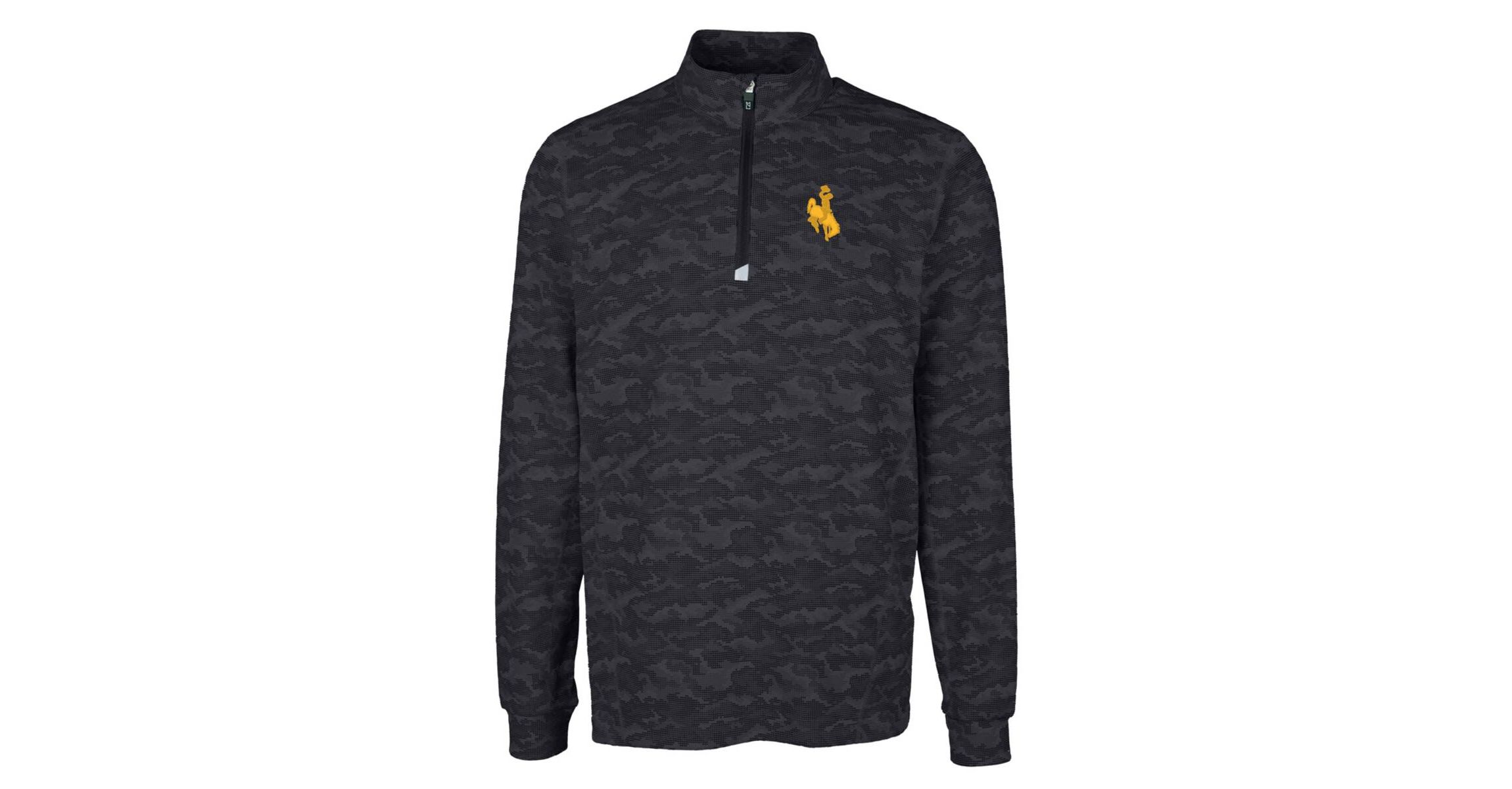NCAA Wyoming Cowboys Big & Tall Traverse Print Stretch Quarter-Zip Pullover Top