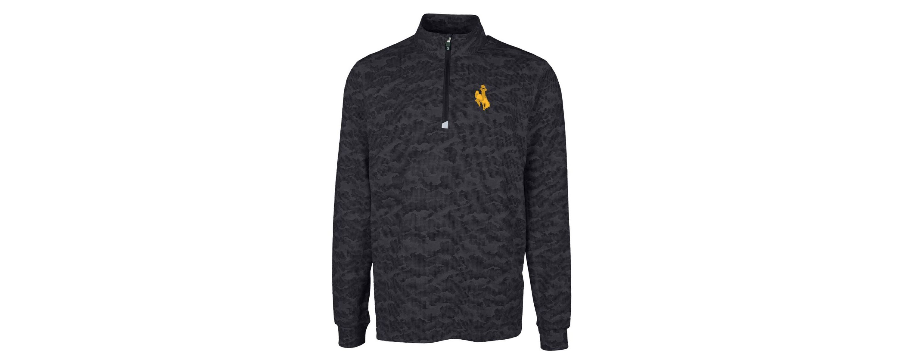 NCAA Wyoming Cowboys Big & Tall Traverse Print Stretch Quarter-Zip Pullover Top