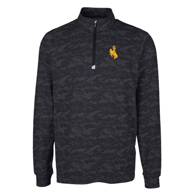 NCAA Wyoming Cowboys Big & Tall Traverse Print Stretch Quarter-Zip Pullover Top