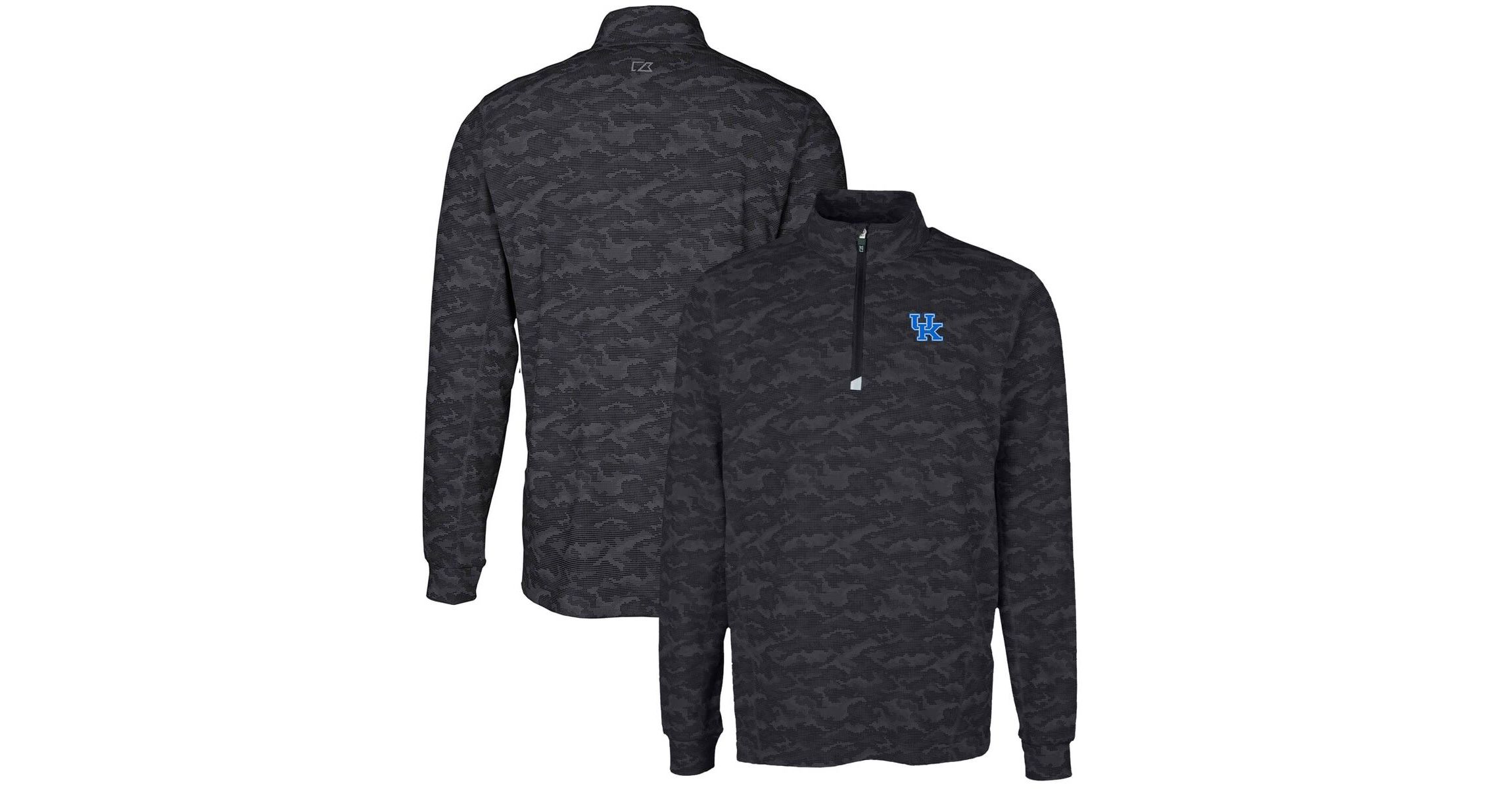 NCAA Kentucky Wildcats Big & Tall Traverse Print Stretch Quarter-Zip Pullover Top