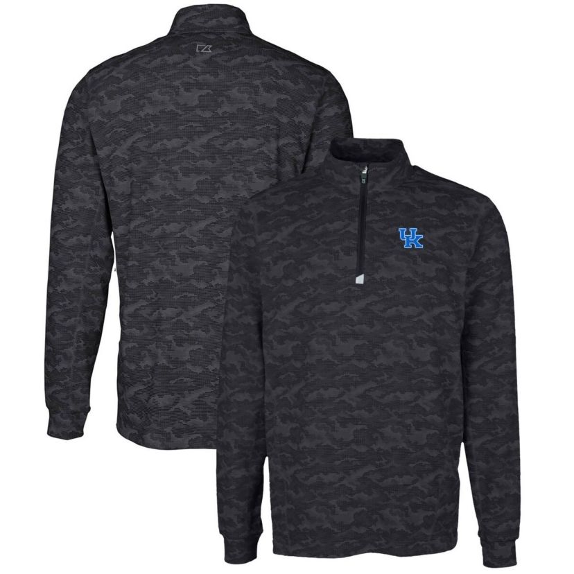 NCAA Kentucky Wildcats Big & Tall Traverse Print Stretch Quarter-Zip Pullover Top