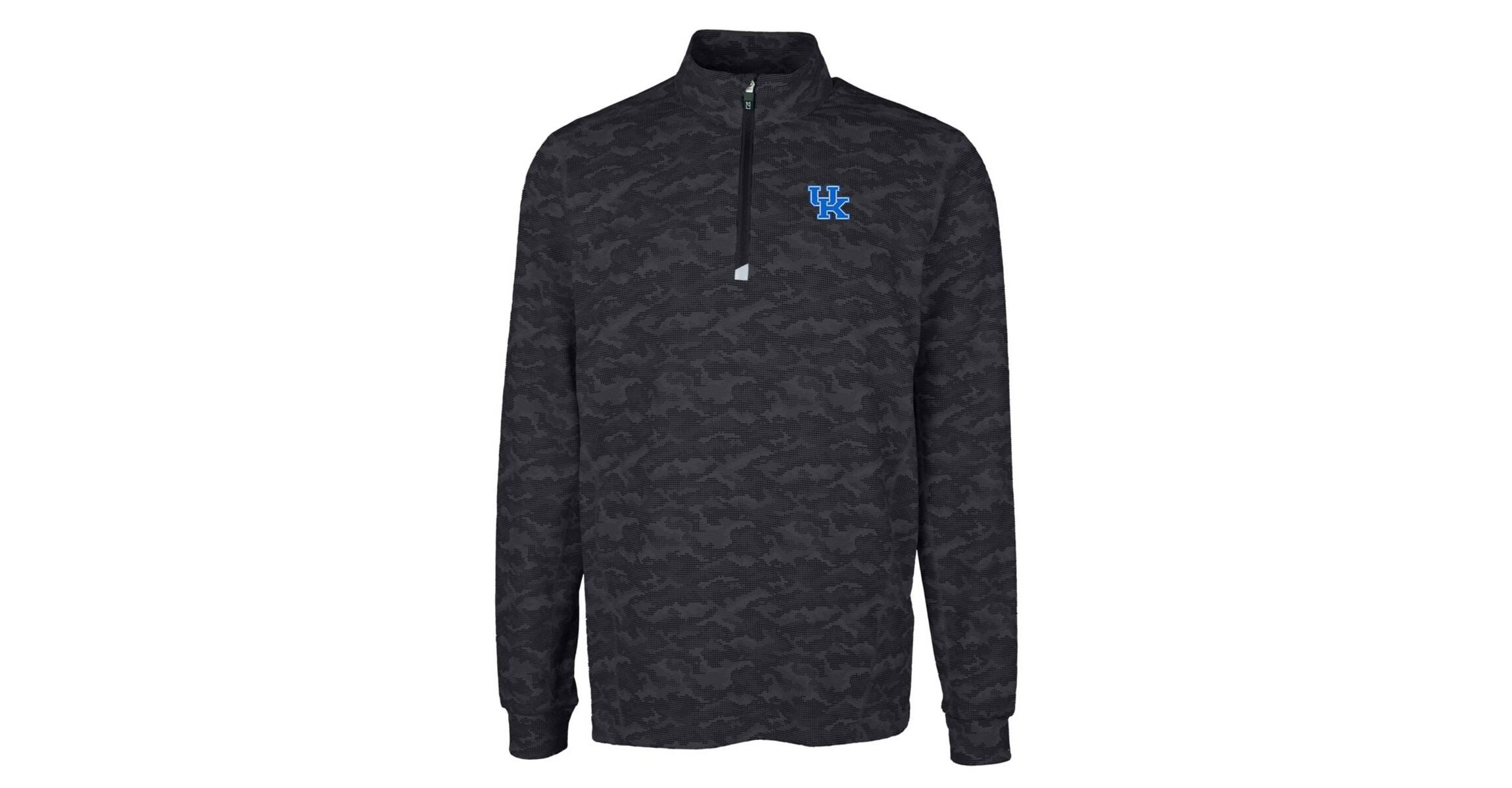 NCAA Kentucky Wildcats Big & Tall Traverse Print Stretch Quarter-Zip Pullover Top