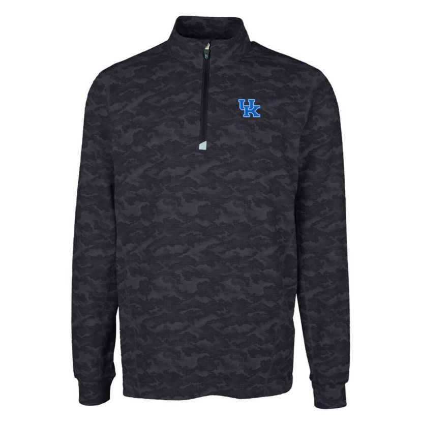 NCAA Kentucky Wildcats Big & Tall Traverse Print Stretch Quarter-Zip Pullover Top