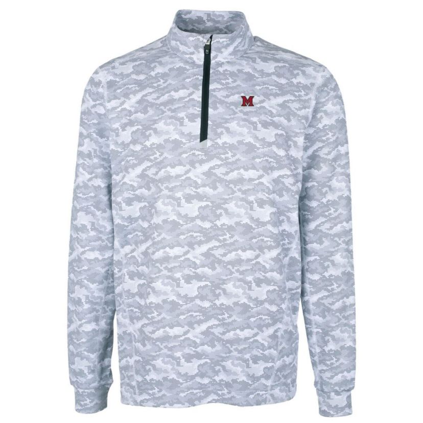 Miami (OH) RedHawks NCAA Miami University RedHawks Big & Tall Traverse Print Stretch Quarter-Zip Pullover Top