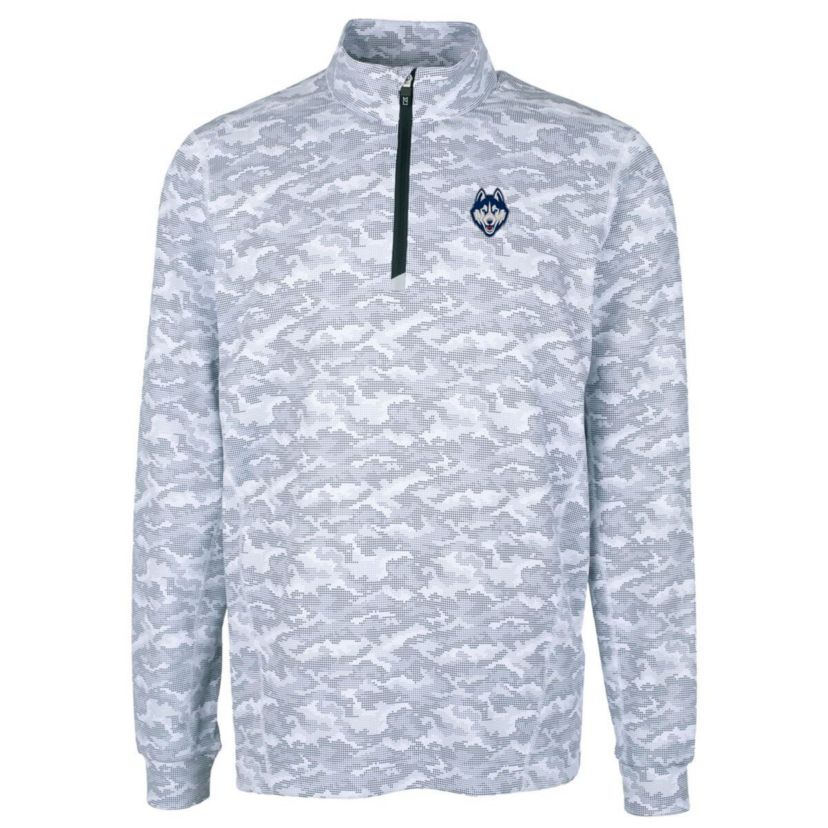 Connecticut Huskies NCAA UConn Huskies Big & Tall Traverse Print Stretch Quarter-Zip Pullover Top
