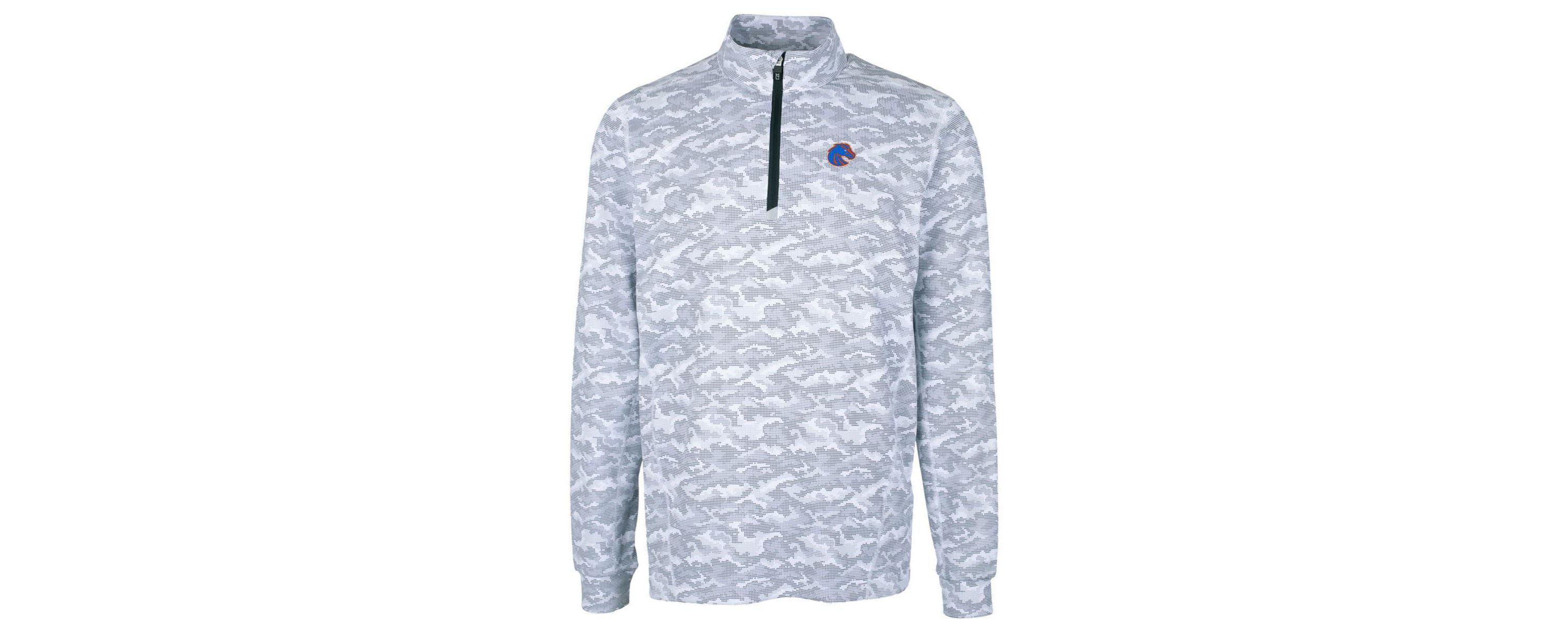 NCAA Boise State Broncos Big & Tall Traverse Print Stretch Quarter-Zip Pullover Top