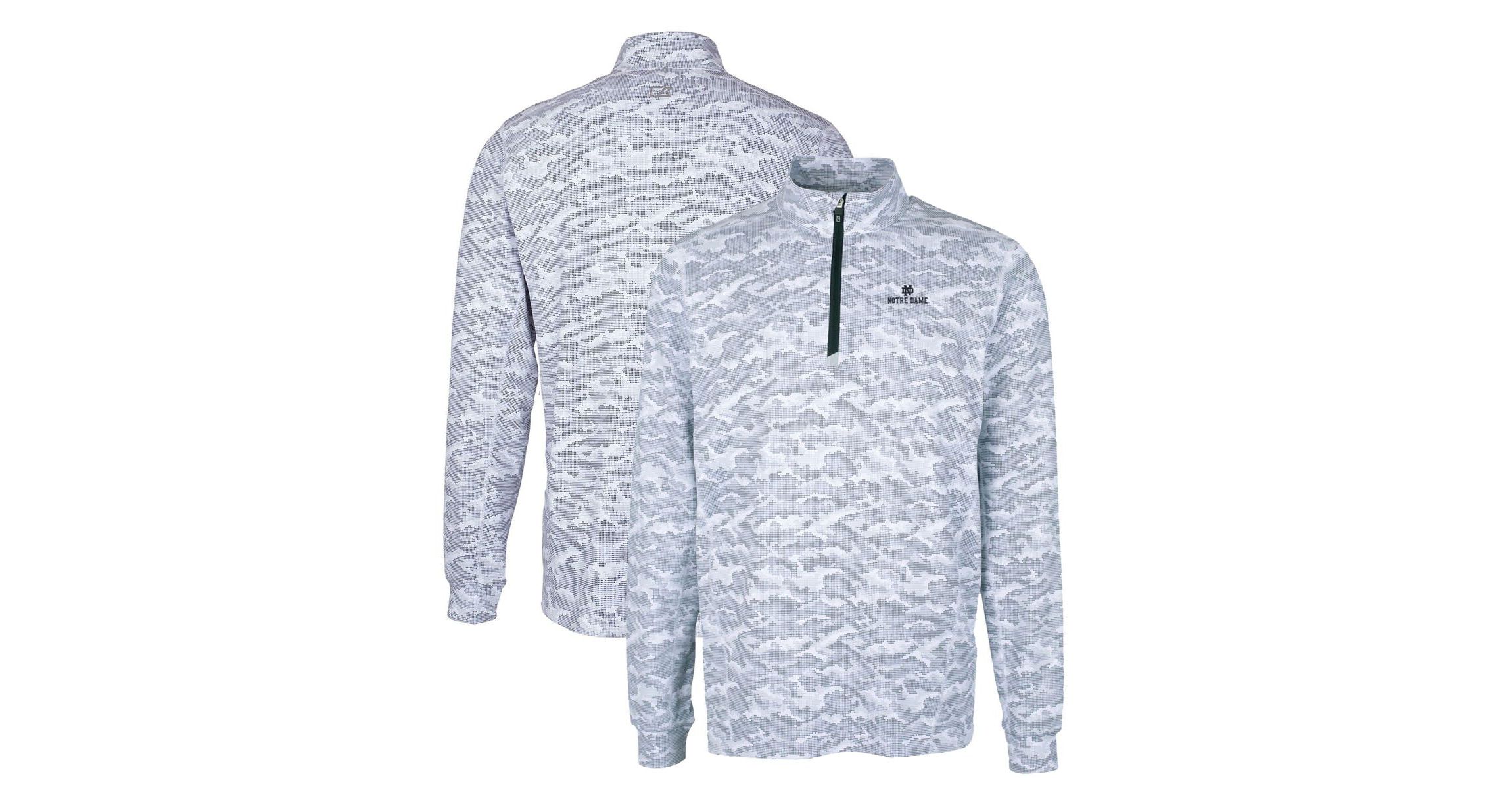 NCAA Notre Dame Fighting Irish Big & Tall Traverse Print Stretch Quarter-Zip Pullover Top