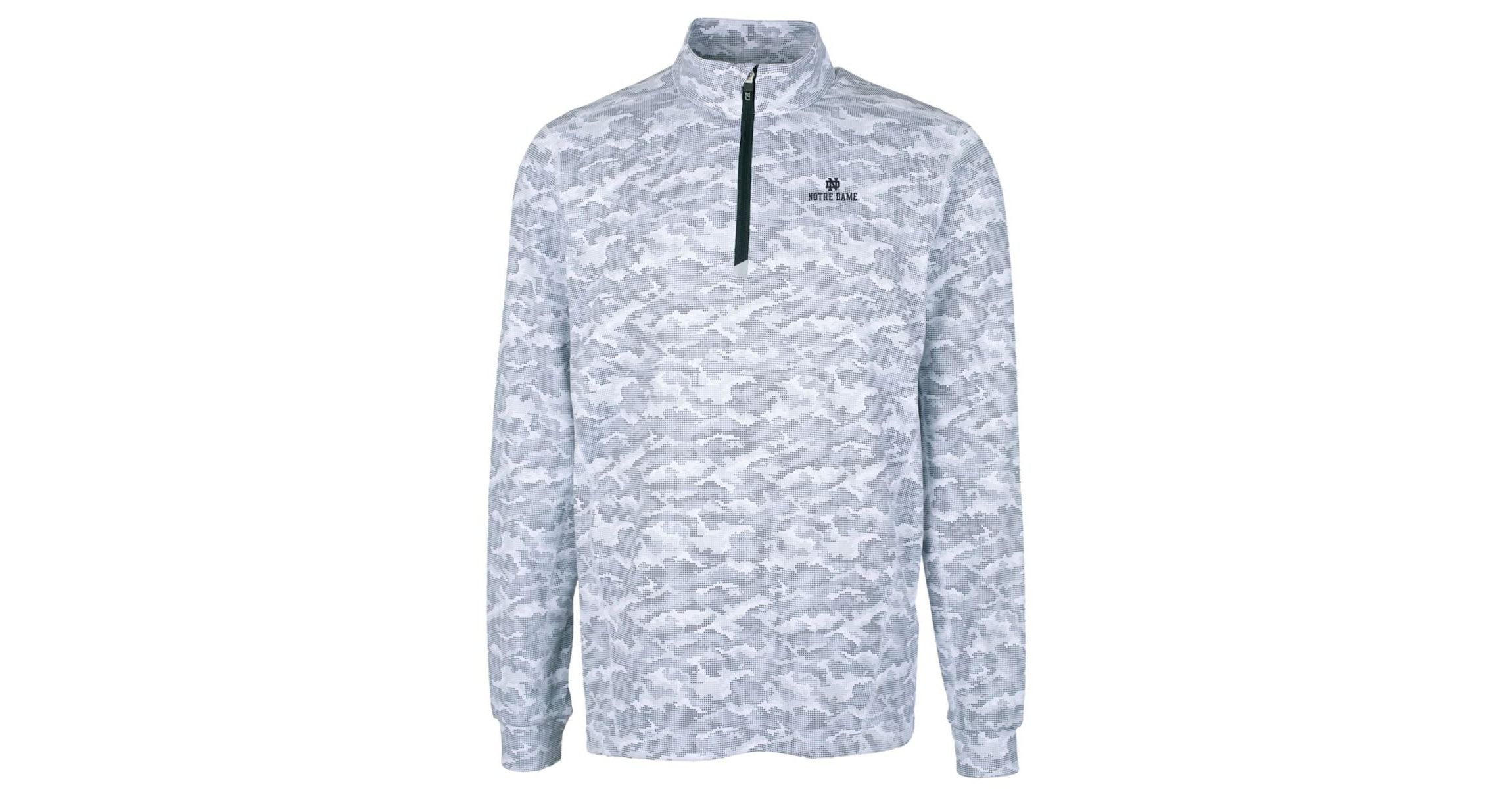 NCAA Notre Dame Fighting Irish Big & Tall Traverse Print Stretch Quarter-Zip Pullover Top