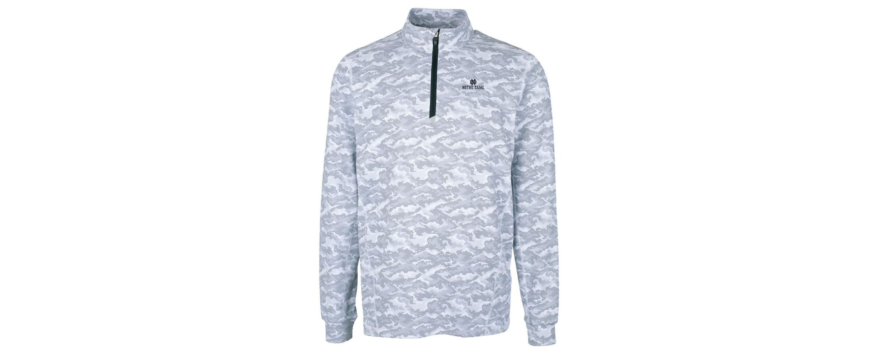 NCAA Notre Dame Fighting Irish Big & Tall Traverse Print Stretch Quarter-Zip Pullover Top