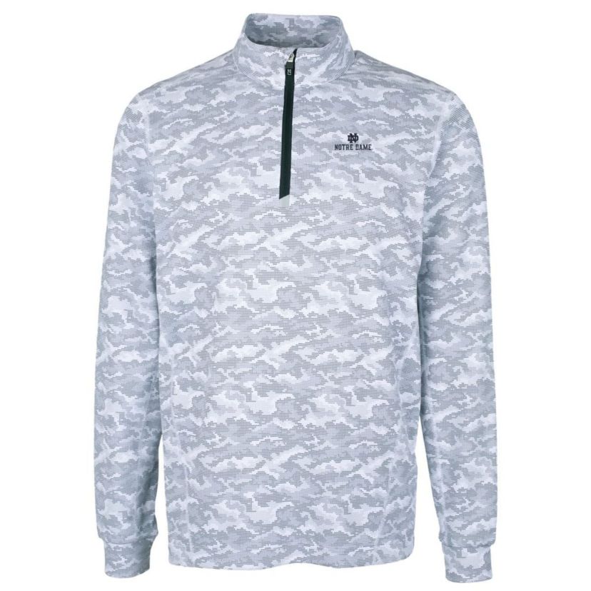 NCAA Notre Dame Fighting Irish Big & Tall Traverse Print Stretch Quarter-Zip Pullover Top