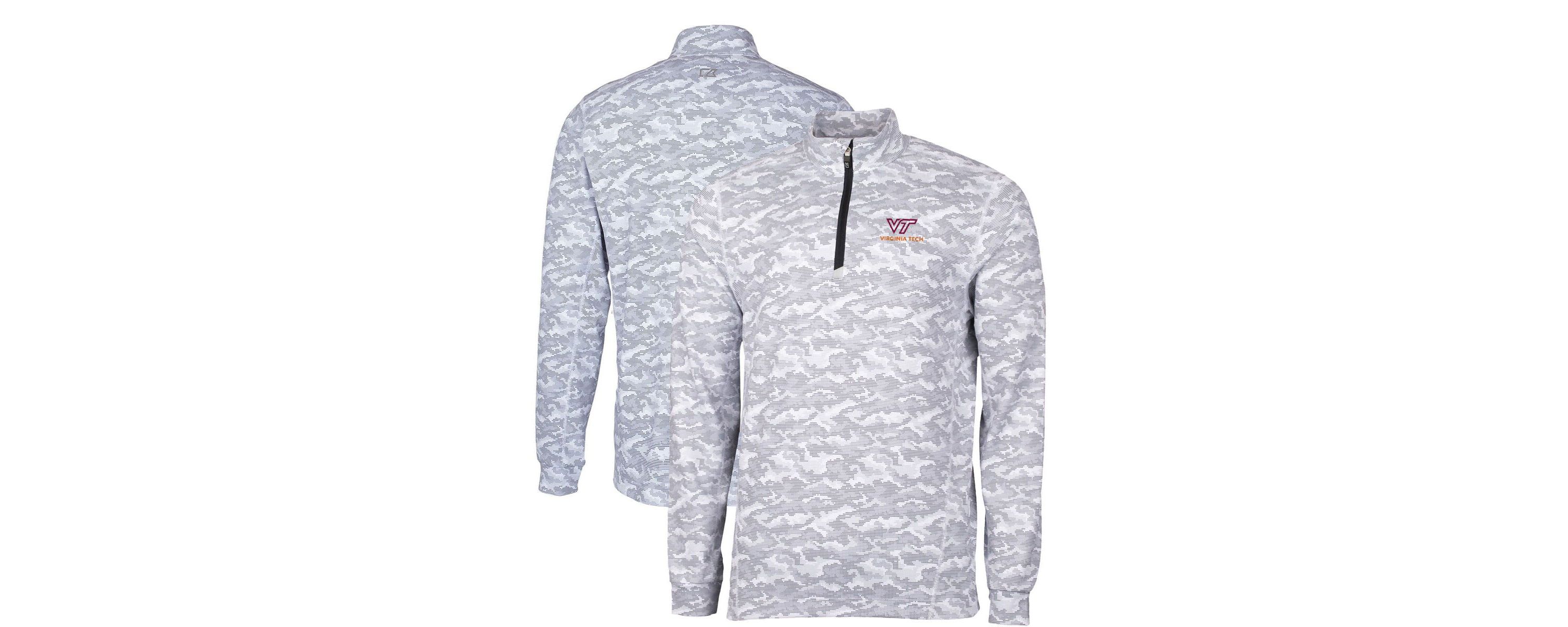 NCAA Virginia Tech Hokies Big & Tall Traverse Print Stretch Quarter-Zip Pullover Top