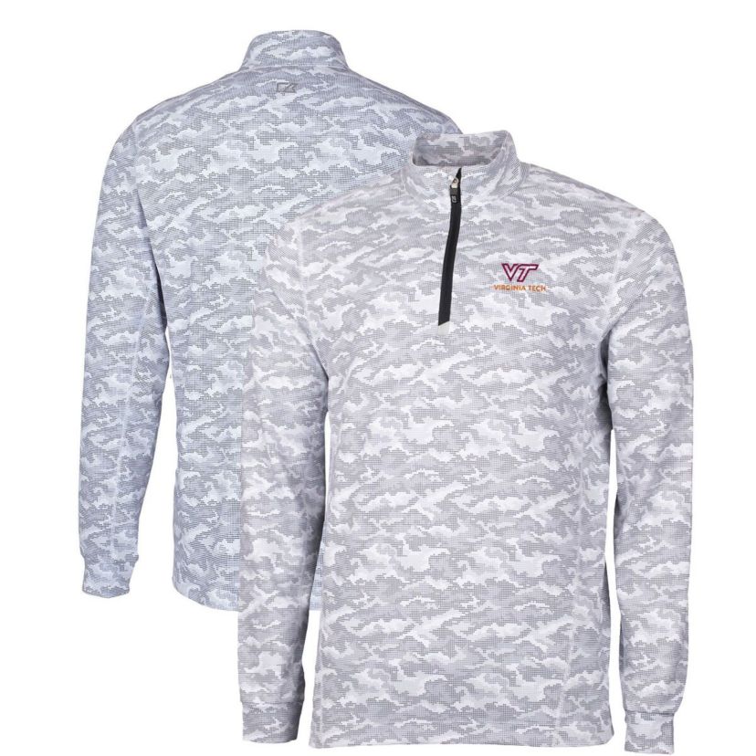 NCAA Virginia Tech Hokies Big & Tall Traverse Print Stretch Quarter-Zip Pullover Top