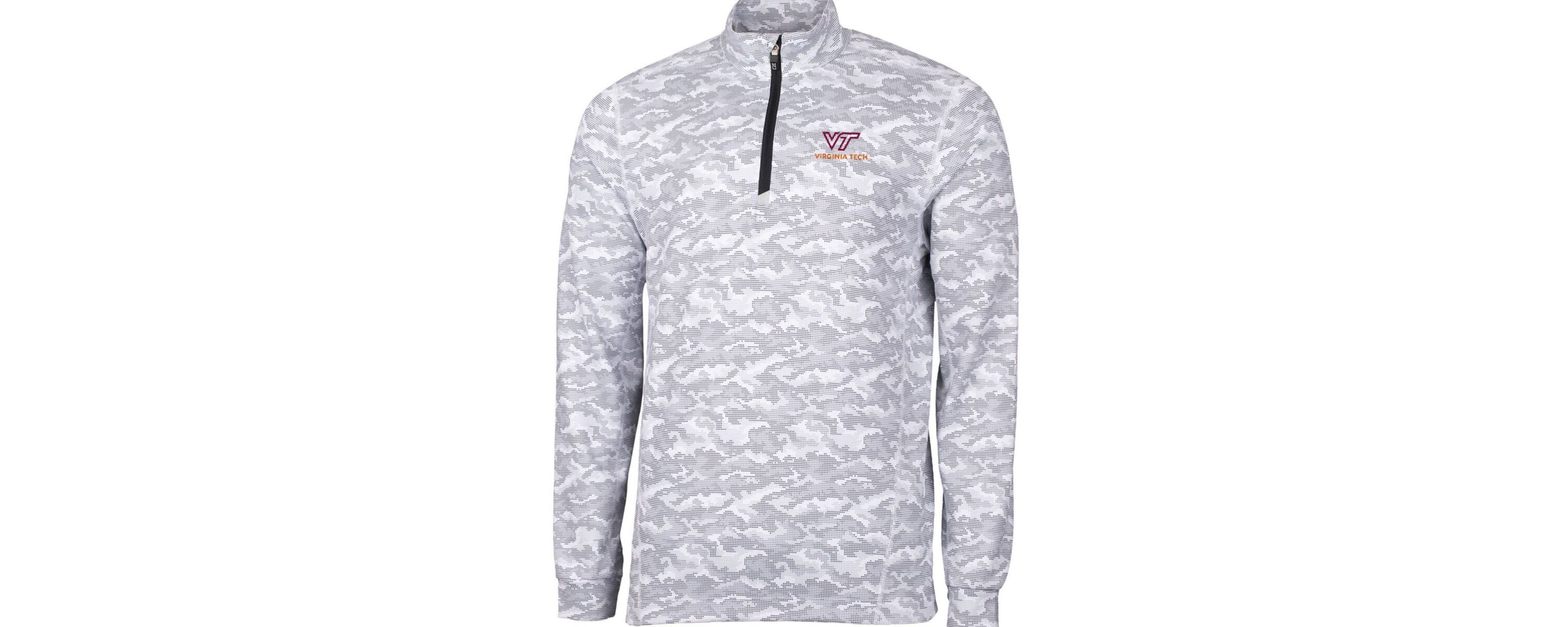 NCAA Virginia Tech Hokies Big & Tall Traverse Print Stretch Quarter-Zip Pullover Top