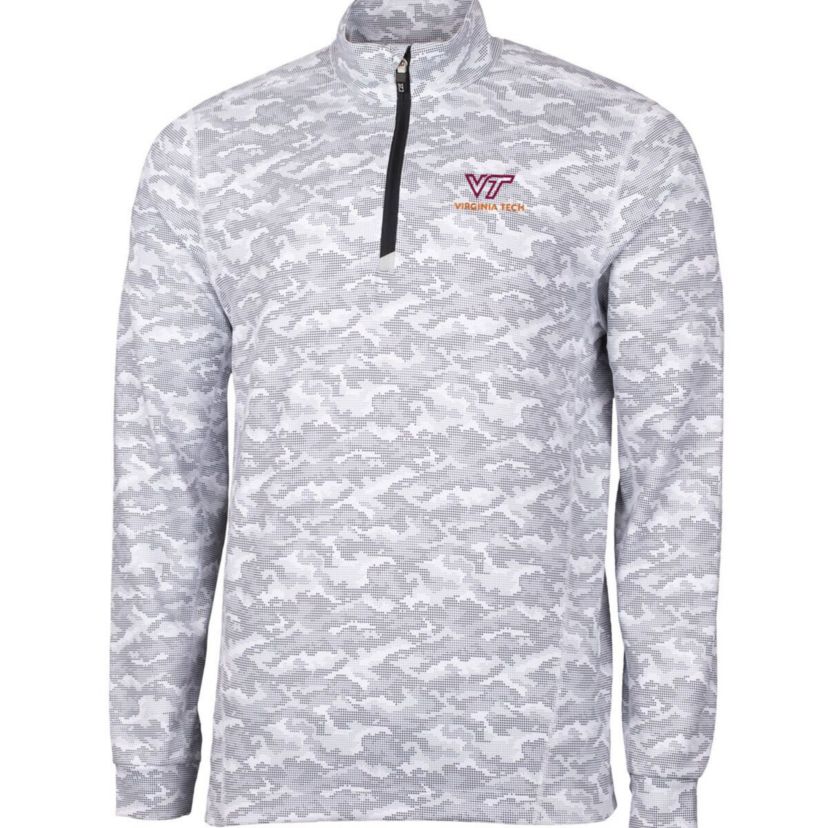 NCAA Virginia Tech Hokies Big & Tall Traverse Print Stretch Quarter-Zip Pullover Top