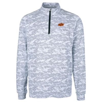 NCAA Oklahoma State Cowboys Big & Tall Traverse Print Stretch Quarter-Zip Pullover Top