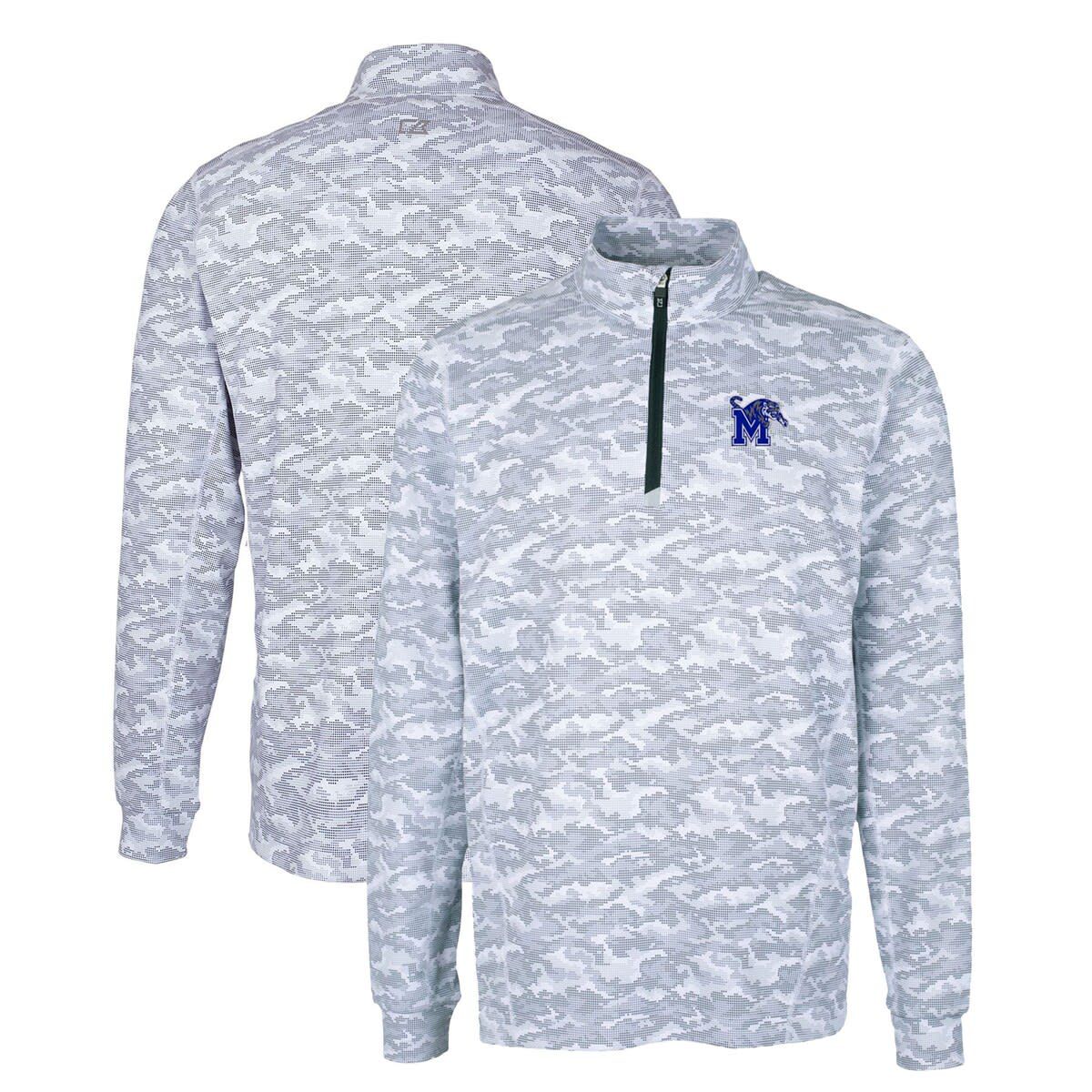NCAA Memphis Tigers Big & Tall Traverse Print Stretch Quarter-Zip Pullover Top