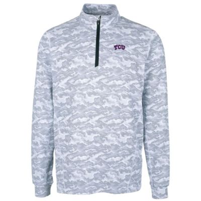 NCAA TCU Horned Frogs Big & Tall Traverse Print Stretch Quarter-Zip Pullover Top