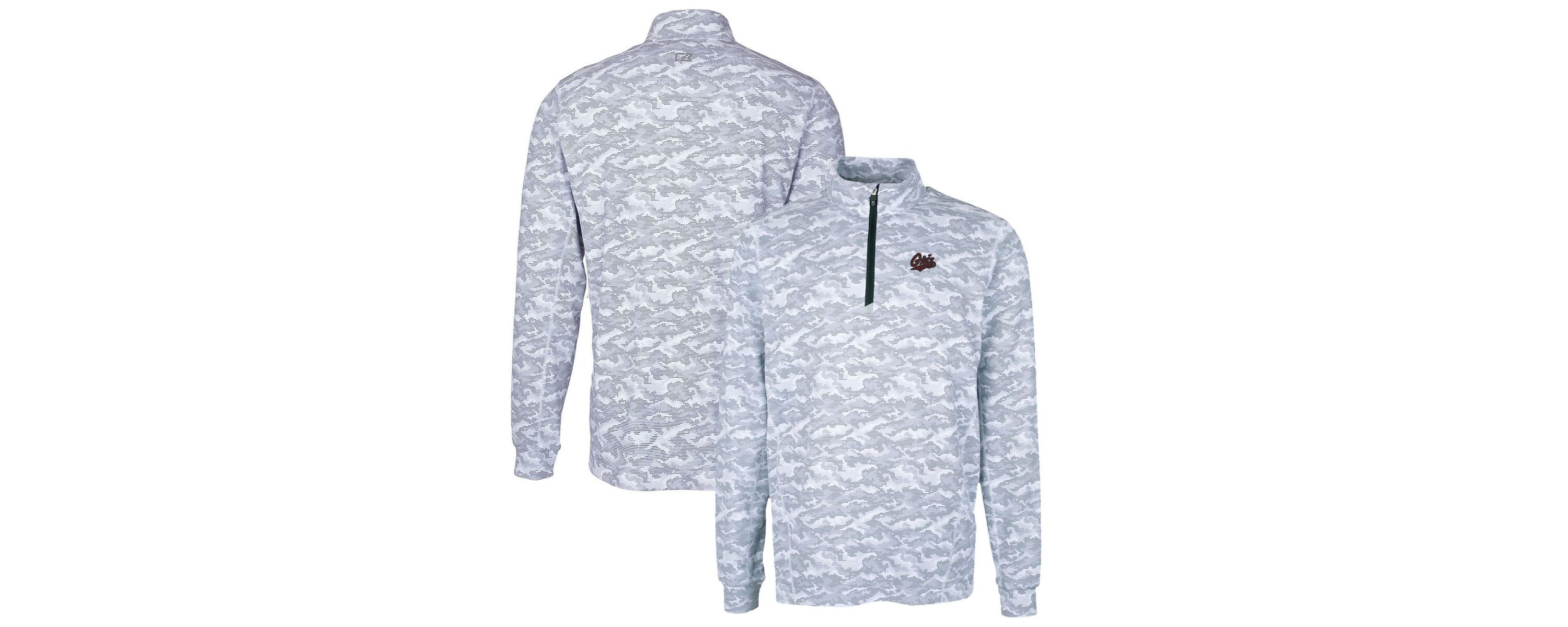 NCAA Montana Grizzlies Big & Tall Traverse Print Stretch Quarter-Zip Pullover Top