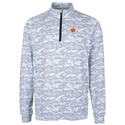 NCAA Clemson Tigers Big & Tall Traverse Print Stretch Quarter-Zip Pullover Top