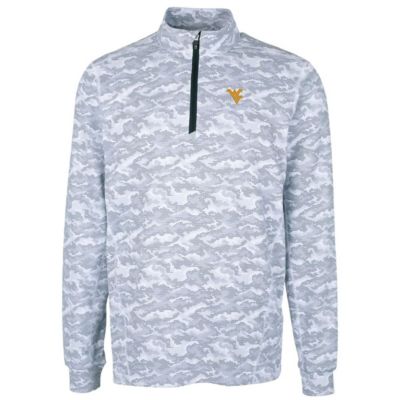 NCAA West Virginia Mountaineers Big & Tall Traverse Print Stretch Quarter-Zip Pullover Top