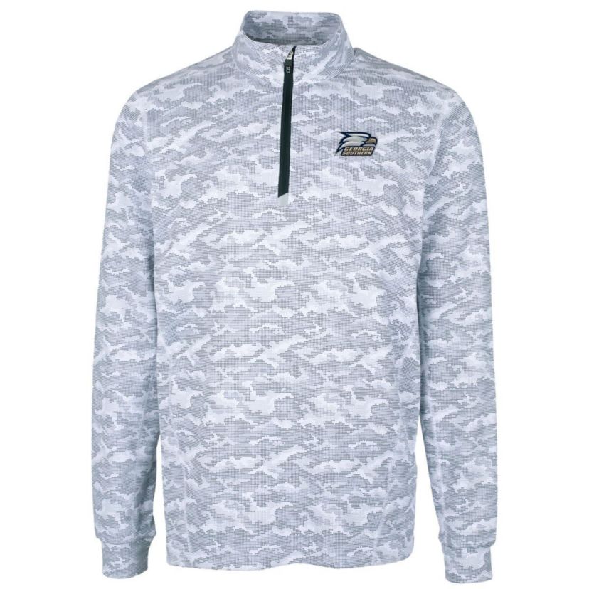 NCAA Georgia Southern Eagles Big & Tall Traverse Print Stretch Quarter-Zip Pullover Top