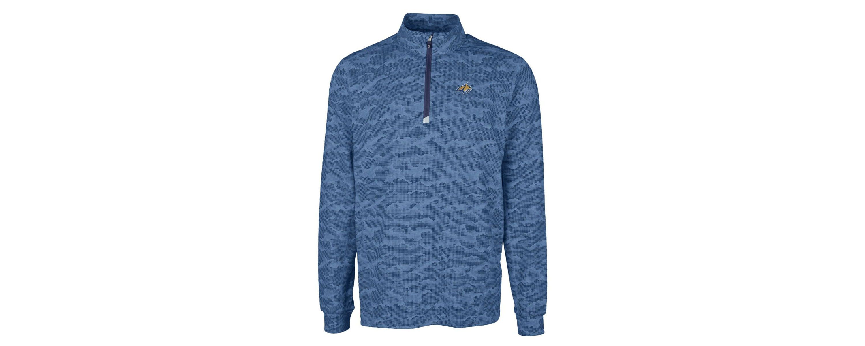 NCAA Montana State Bobcats Big & Tall Traverse Print Stretch Quarter-Zip Pullover Top
