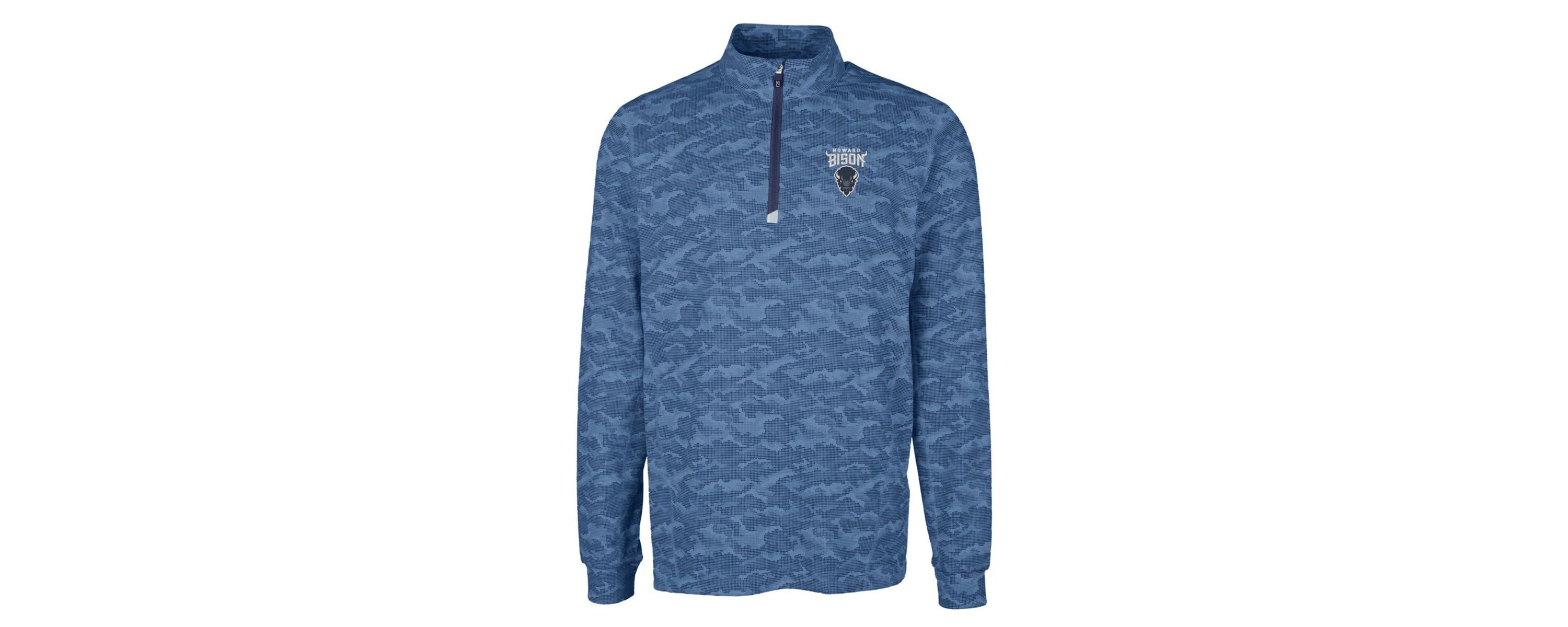NCAA Howard Bison Big & Tall Traverse Print Stretch Quarter-Zip Pullover Top