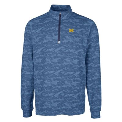 NCAA Michigan Wolverines Big & Tall Traverse Print Stretch Quarter-Zip Pullover Top