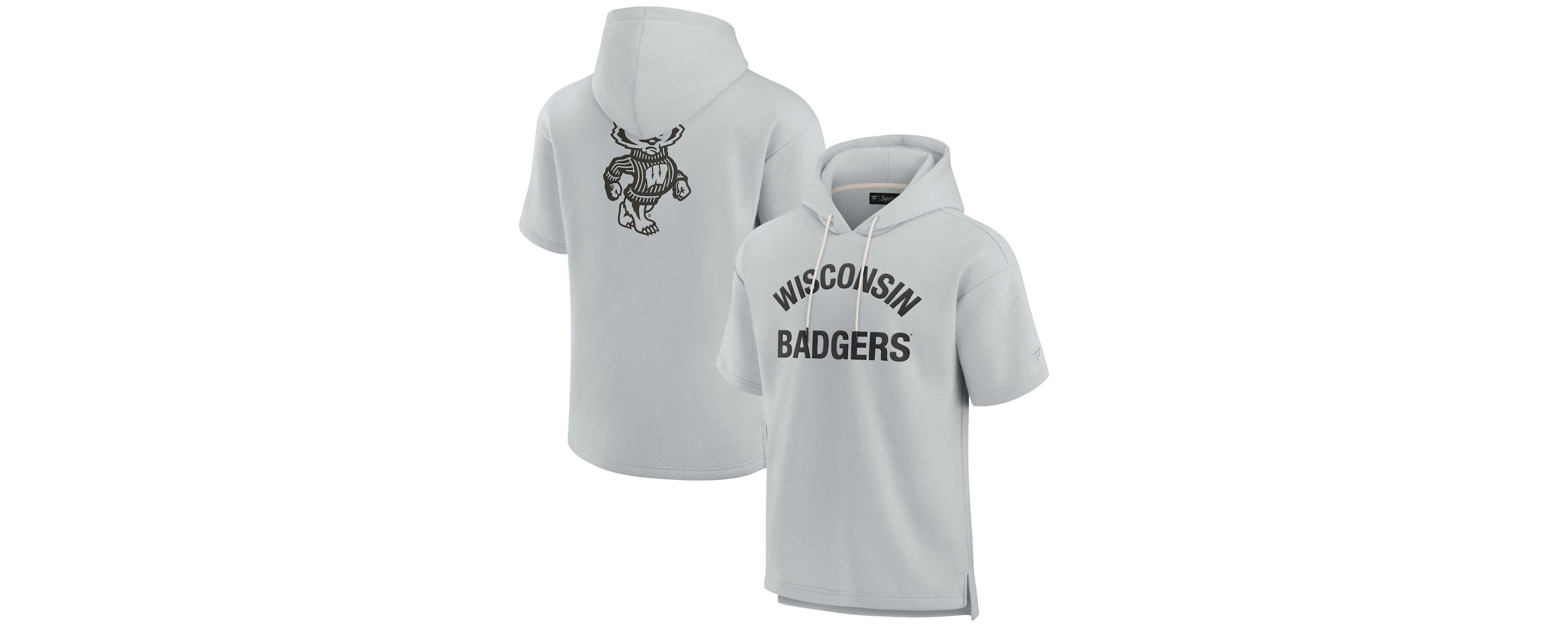 NCAA Unisex Fanatics Wisconsin Badgers Elements Super Soft Fleece Short Sleeve Pullover Hoodie