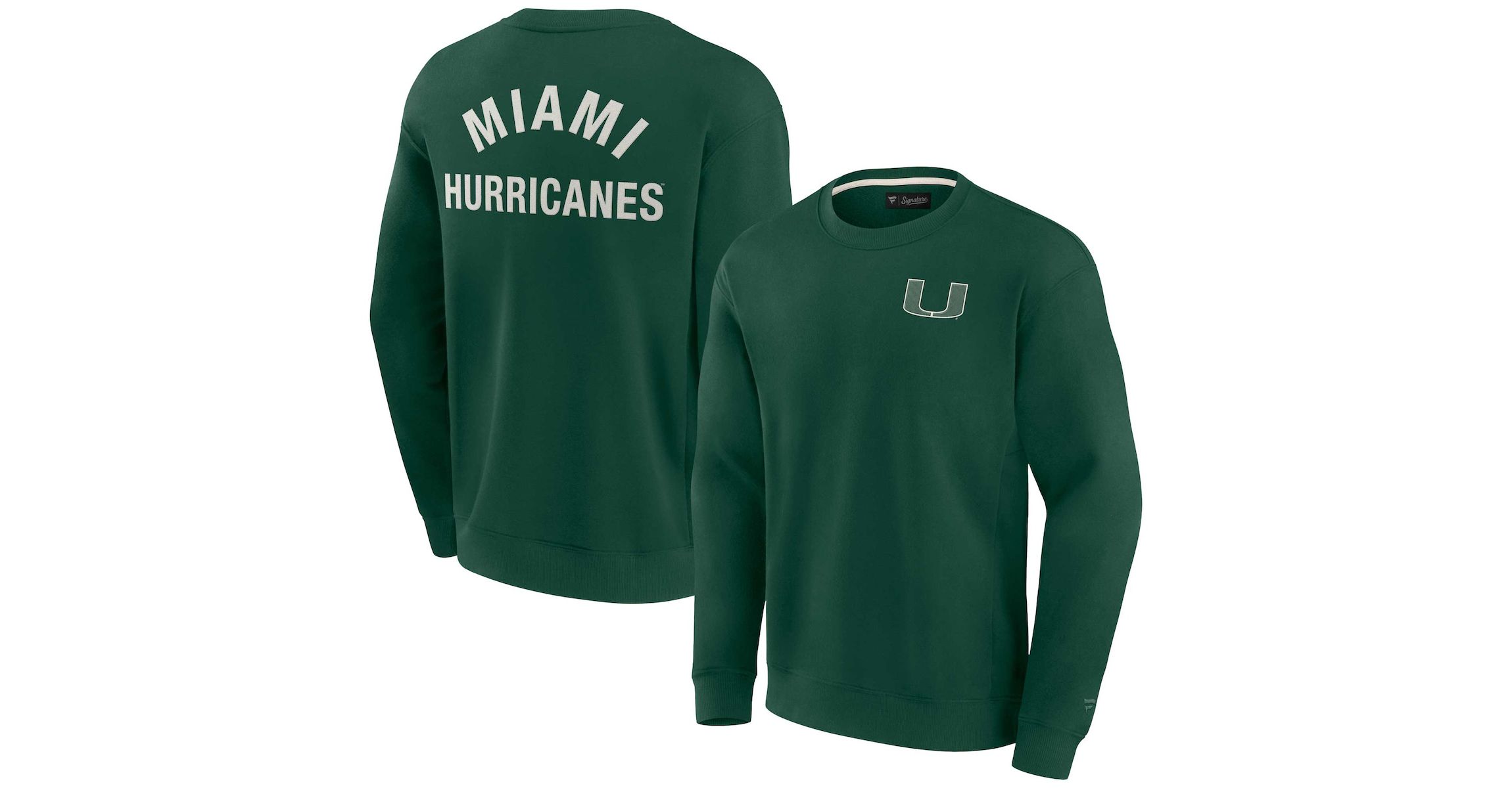 Miami (FL) Hurricanes NCAA Unisex Fanatics Miami Hurricanes Super Soft Pullover Crew Sweatshirt