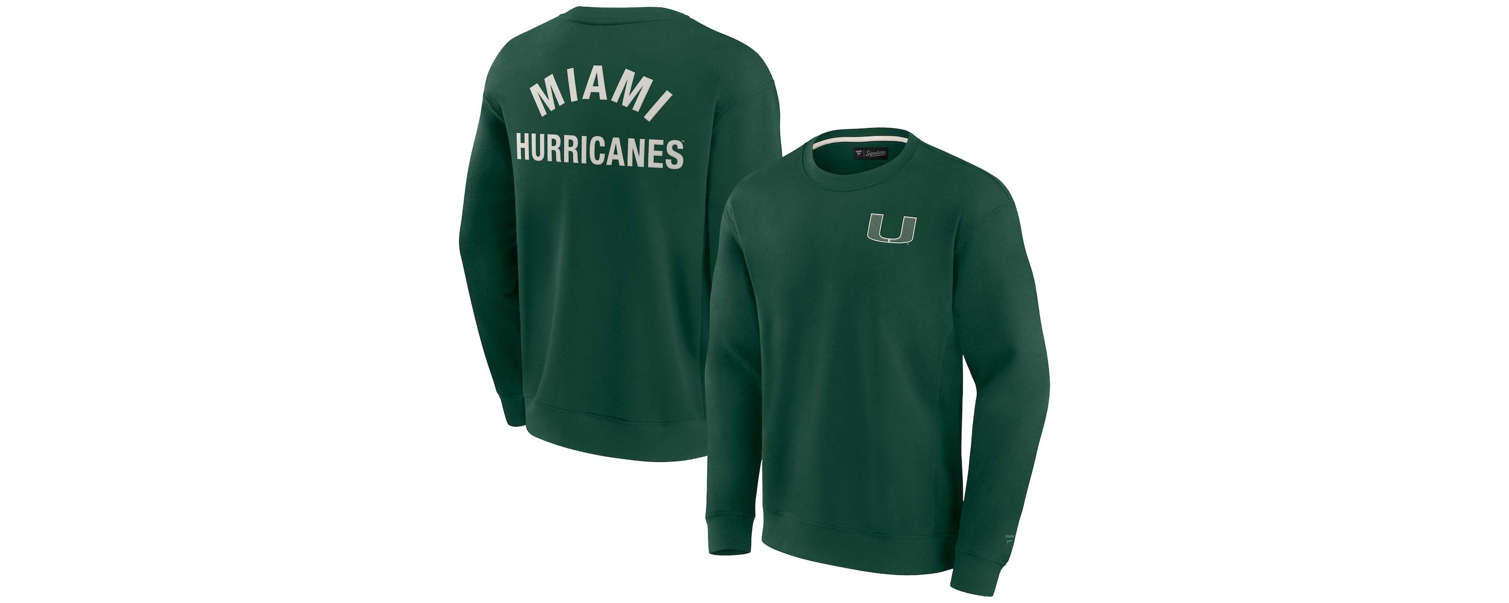 Miami (FL) Hurricanes NCAA Unisex Fanatics Miami Hurricanes Super Soft Pullover Crew Sweatshirt