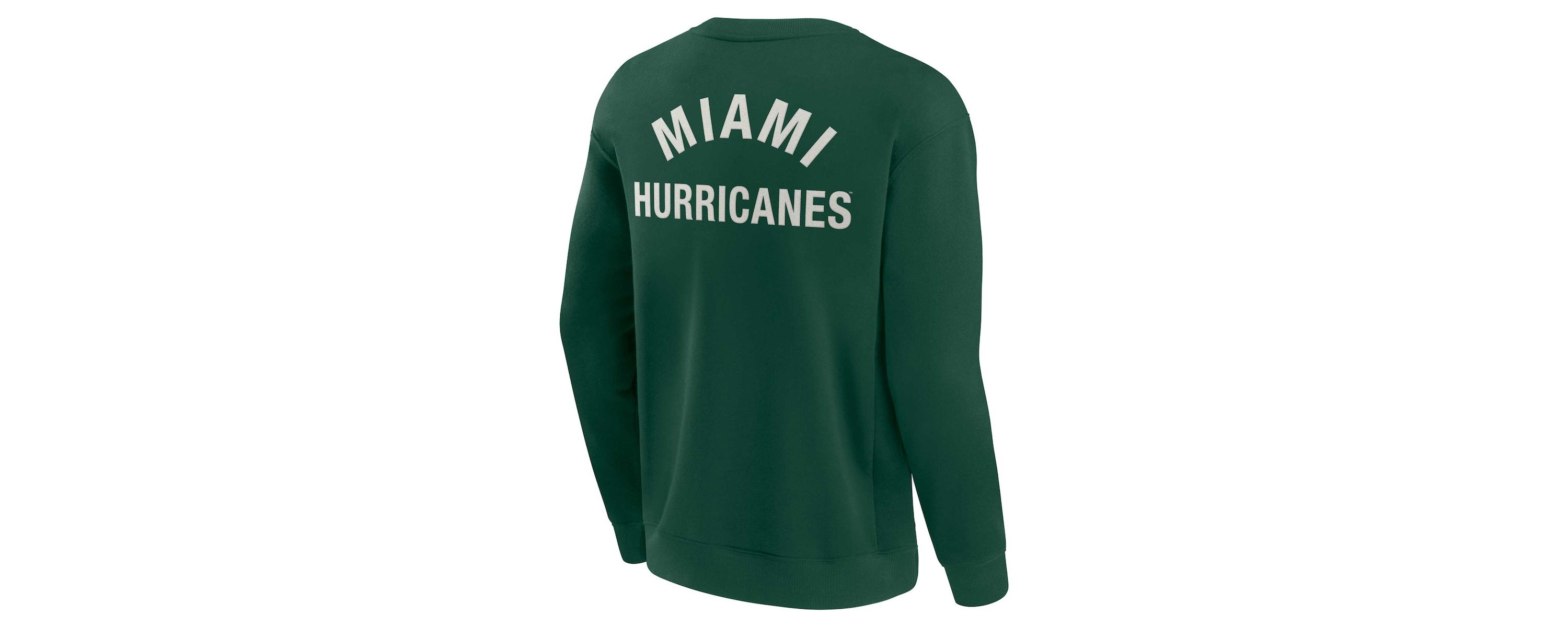 Miami (FL) Hurricanes NCAA Unisex Fanatics Miami Hurricanes Super Soft Pullover Crew Sweatshirt