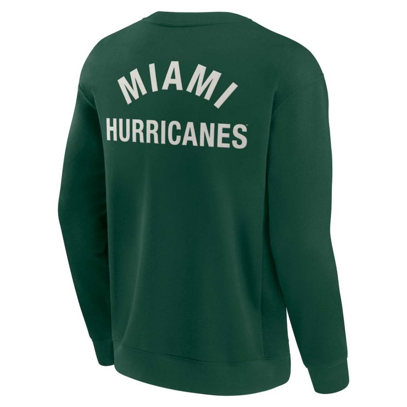 Miami (FL) Hurricanes NCAA Unisex Fanatics Miami Hurricanes Super Soft Pullover Crew Sweatshirt