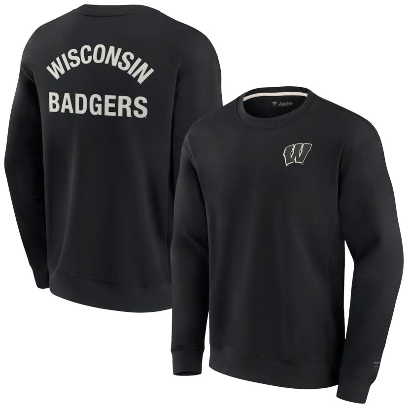 NCAA Unisex Fanatics Wisconsin Badgers Super Soft Pullover Crew Sweatshirt