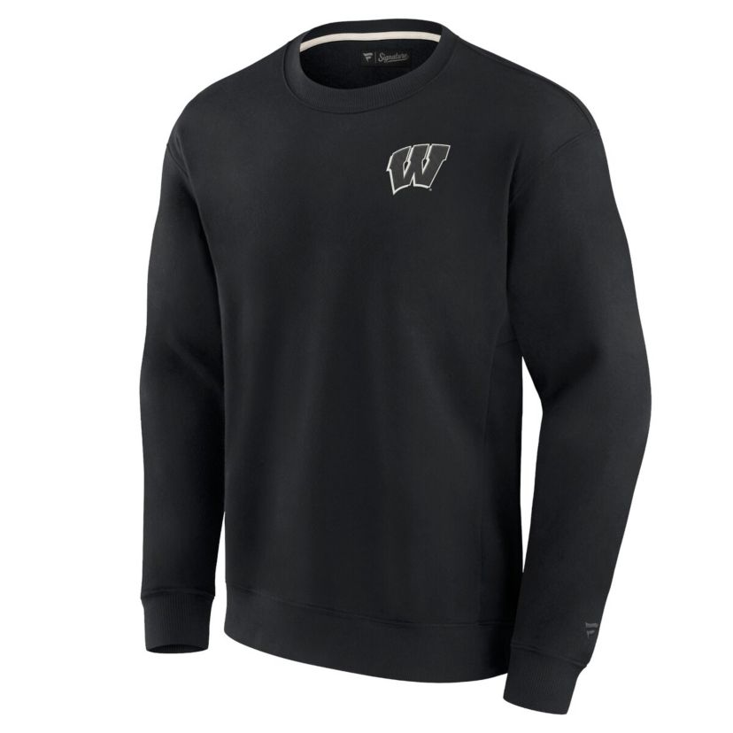 NCAA Unisex Fanatics Wisconsin Badgers Super Soft Pullover Crew Sweatshirt