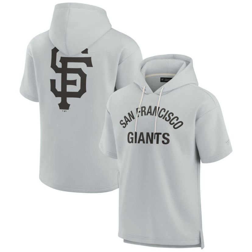 MLB Unisex Fanatics San Francisco Giants Elements Super Soft Fleece Short Sleeve Pullover Hoodie