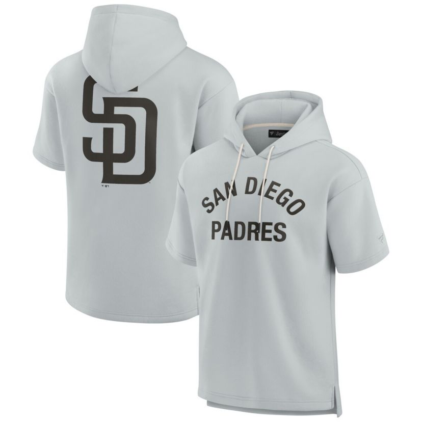 MLB Unisex Fanatics San Diego Padres Elements Super Soft Fleece Short Sleeve Pullover Hoodie