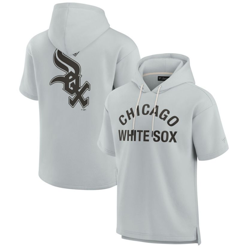 Chicago White Sox MLB Unisex Fanatics Chicago Sox Elements Super Soft Fleece Short Sleeve Pullover Hoodie