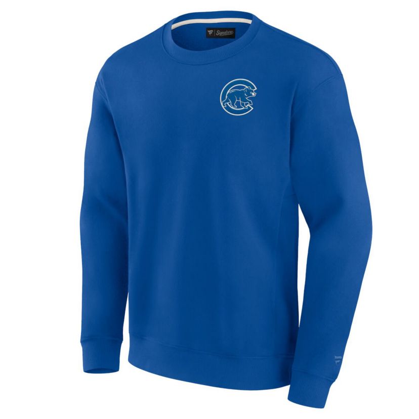 MLB Unisex Fanatics Chicago Cubs Super Soft Pullover Crew Sweatshirt
